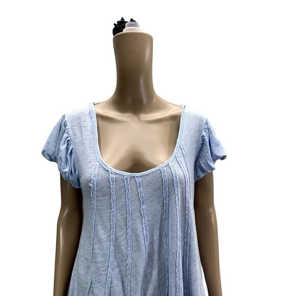 Free People New Star T-Shirt Linen & Cotton Pullover Medium - Picture 3 of 9